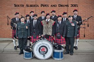 South Alberta Pipes and Drums on Remembrance Day 2015. (photo: Joan Kennedy)